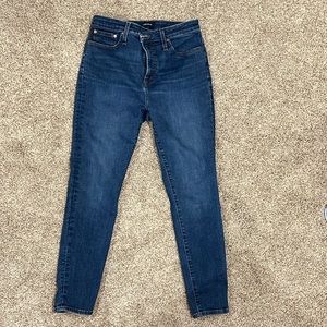 JCrew Jeans, dark wash, pencil leg, stretch